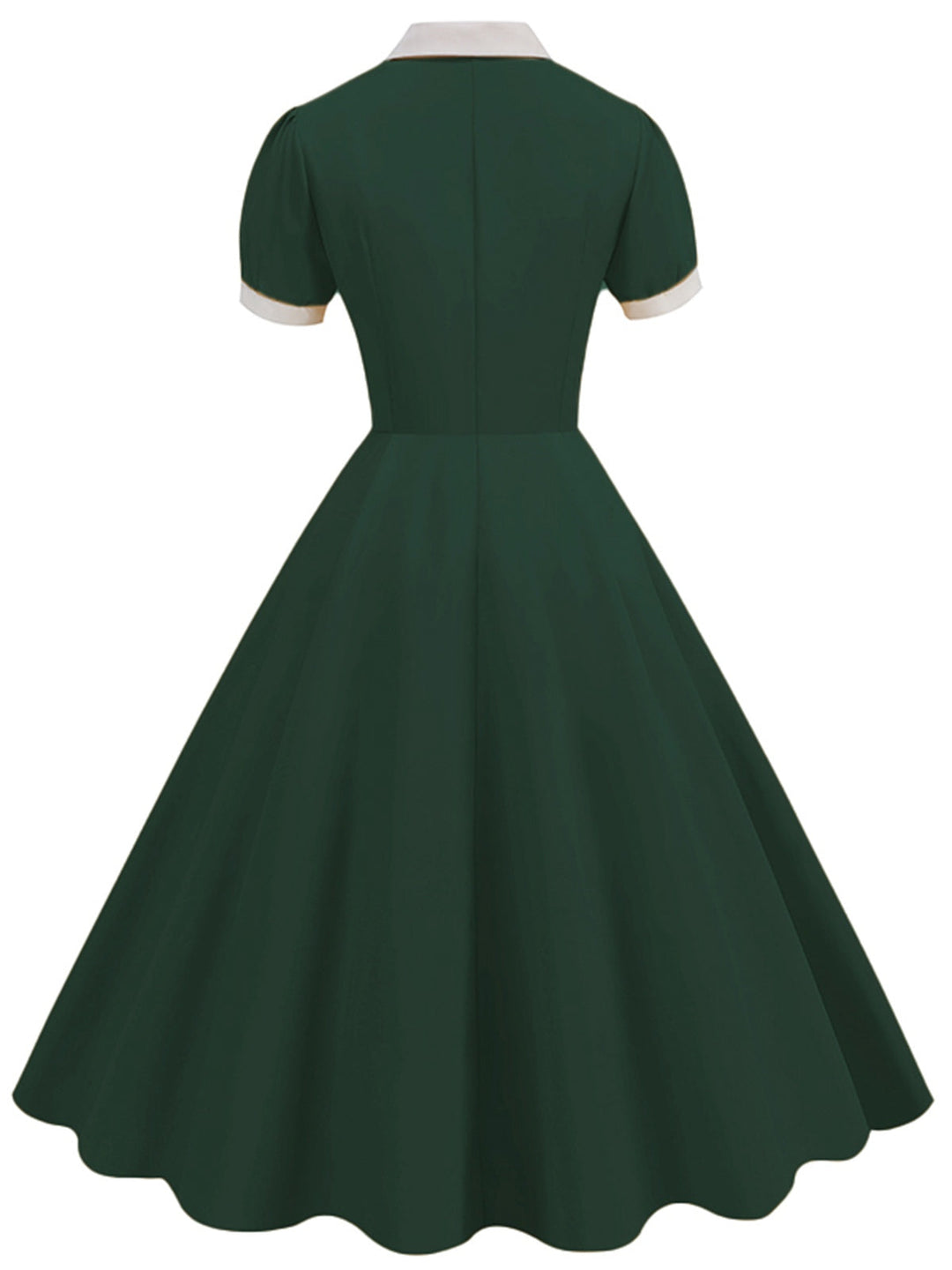 1950s Contrast Short Sleeve Lapel Dress, vintage dress, retro fashion, rockabilly, pin-up fashion - perfect for women who love vintage and retro fashion