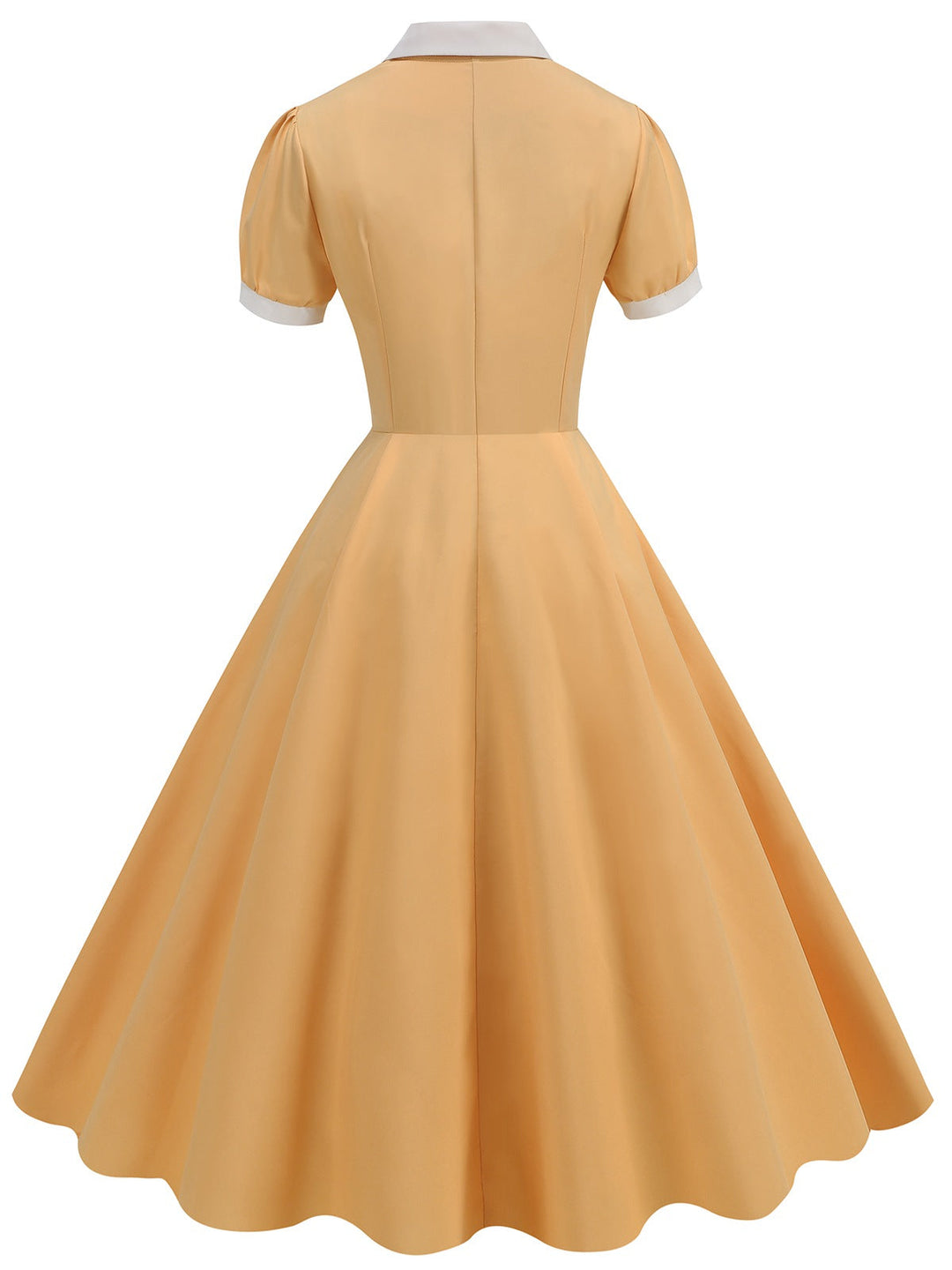 1950s Contrast Short Sleeve Lapel Dress, vintage dress, retro fashion, rockabilly, pin-up fashion - perfect for women who love vintage and retro fashion