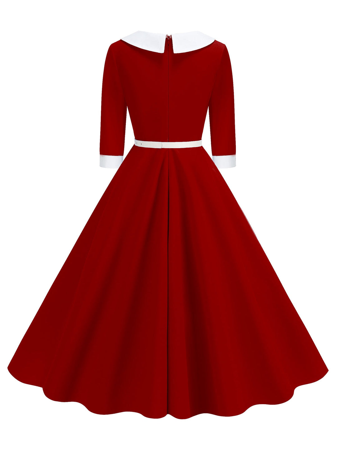 This 1950s Contrast Tie Neck Belted Lapel Dress wraps her in 1950s elegance, one twirl at a time