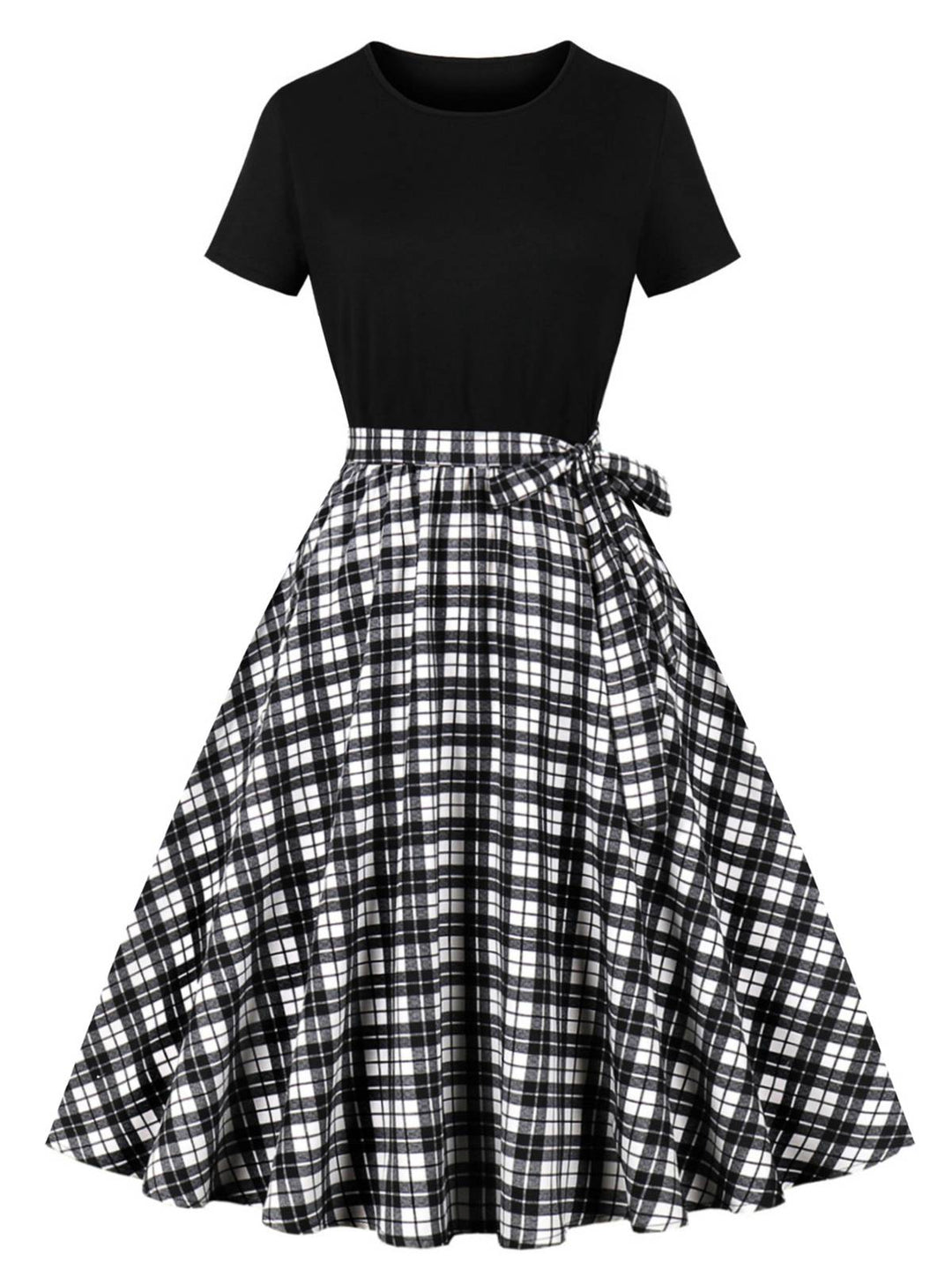 1950s Crew Neck Patchwork Swing Dress — the kind of 1950s dress that makes strangers smile