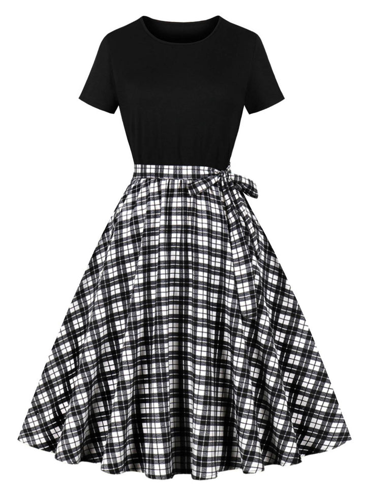 1950s Crew Neck Patchwork Swing Dress — the kind of 1950s dress that makes strangers smile