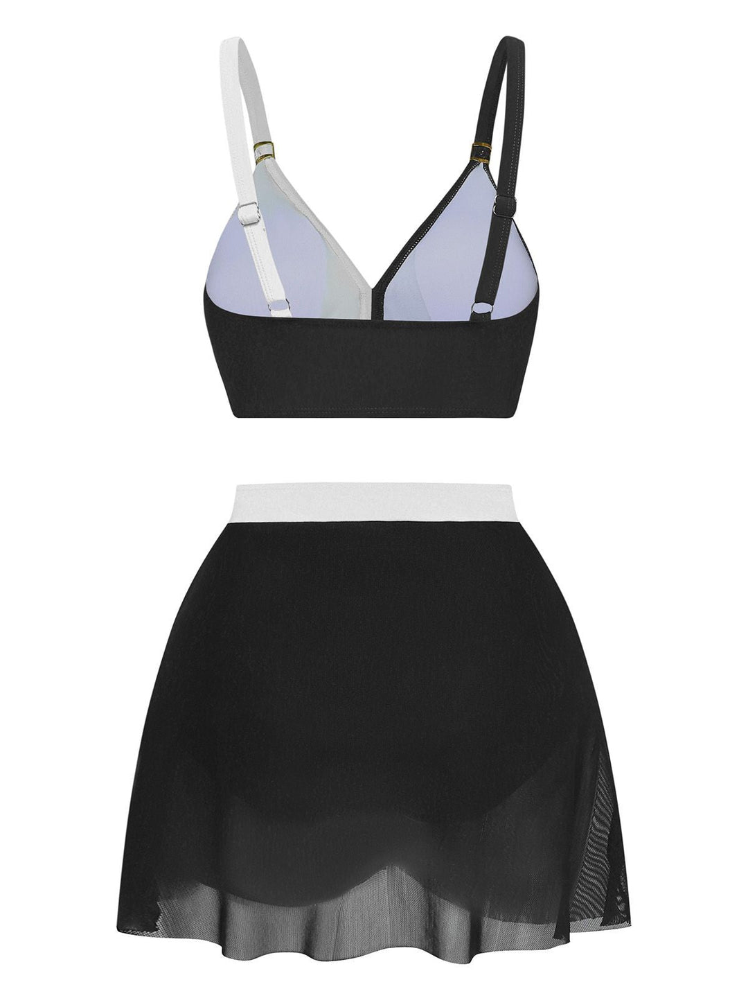 1950s Cross-Back Ruched Mesh Bikini Set - vintage fashion, retro style