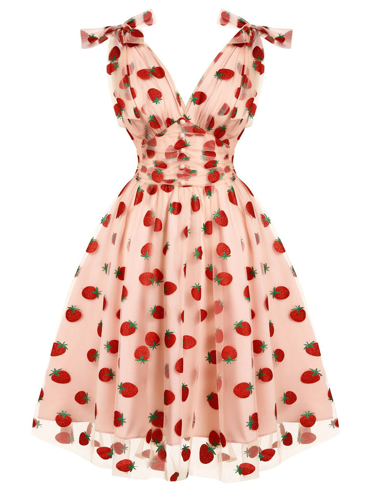 1950s Daisy Mesh Swing Dress - vintage dress, retro fashion, elegant style for vintage lovers
