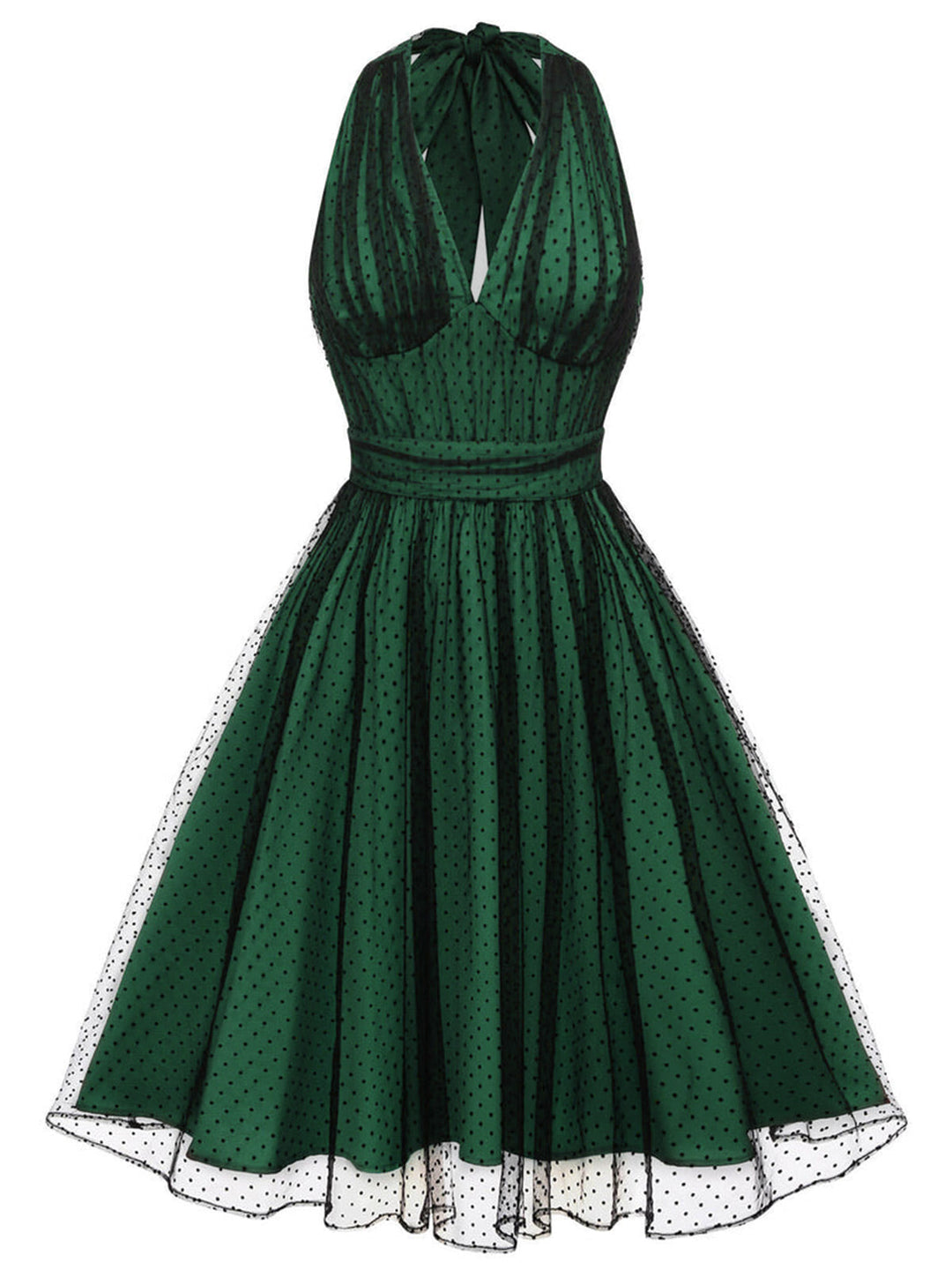 1950s Dots Mesh Swing Dress: timeless style reimagined