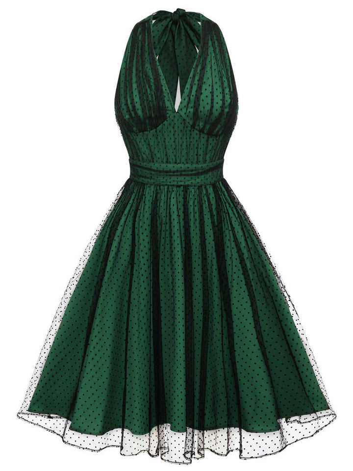 1950s Dots Mesh Swing Dress: timeless style reimagined