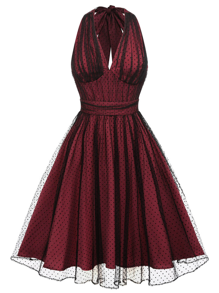 1950s Dots Mesh Swing Dress: timeless style reimagined