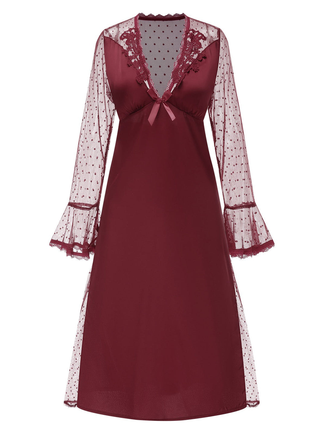 Dots Sheer Sleeves Deep | | vintage dress, retro fashion