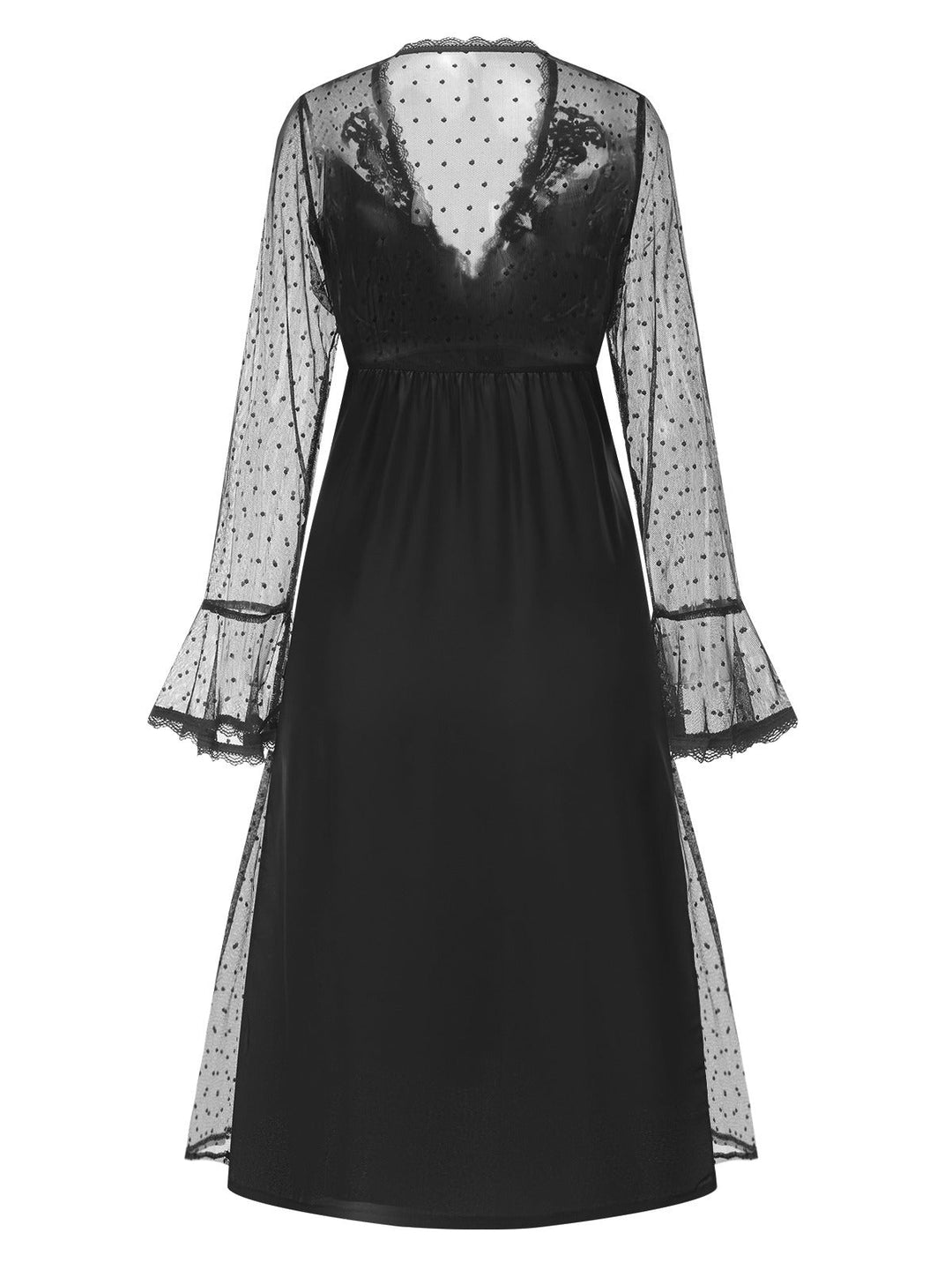 Dots Sheer Sleeves Deep | | vintage dress, retro fashion