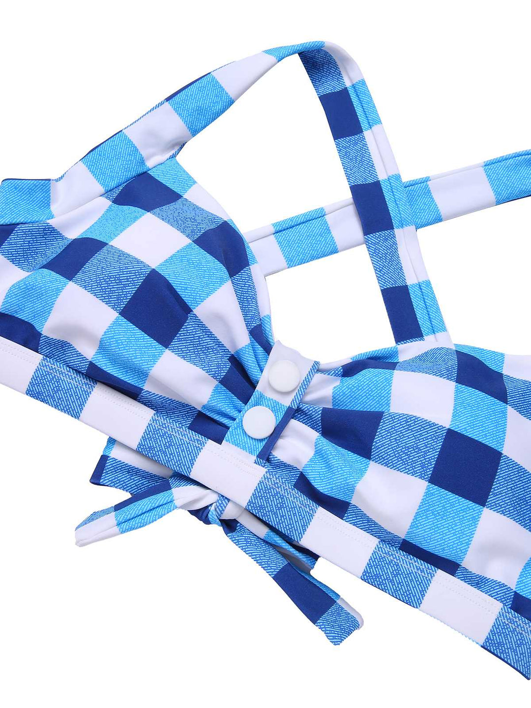 1950s Double Strap Buttoned Plaids Swimsuit — because 1950s glamour never goes out of style