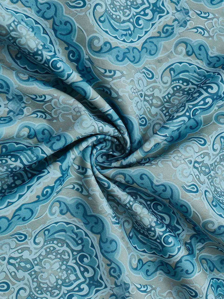 2PCS Blue 1950s Flannelette Floral Dress &amp; Satin Apron - vintage dress, retro fashion, rockabilly