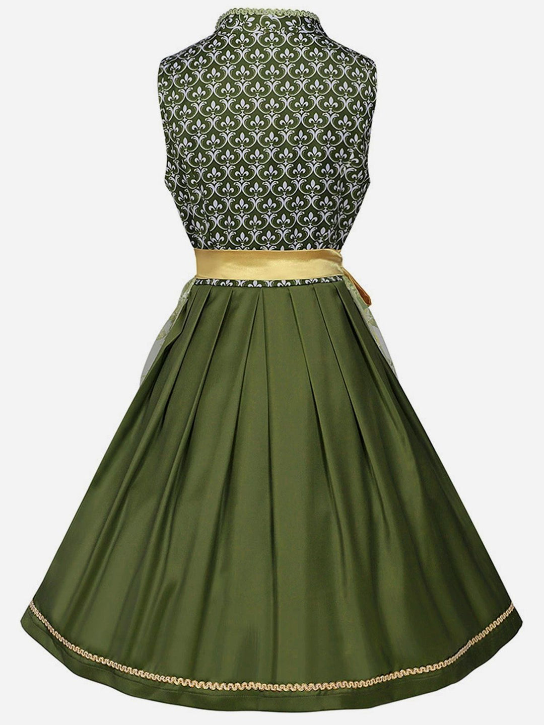 2PCS Green 1950s Ribbon Floral Dress &amp; Embroidered Apron - vintage dress, retro fashion, rockabilly