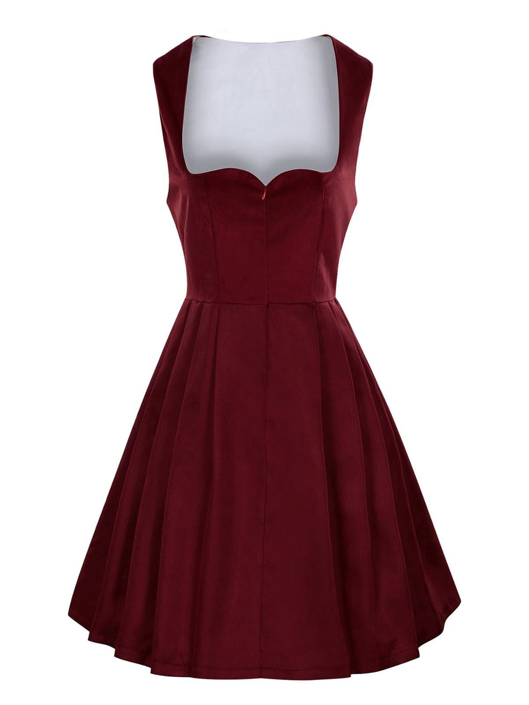 2PCS Wine Red 1950s Ethnic Floral Velvet Dress &amp; Apron - vintage dress, retro fashion, rockabilly