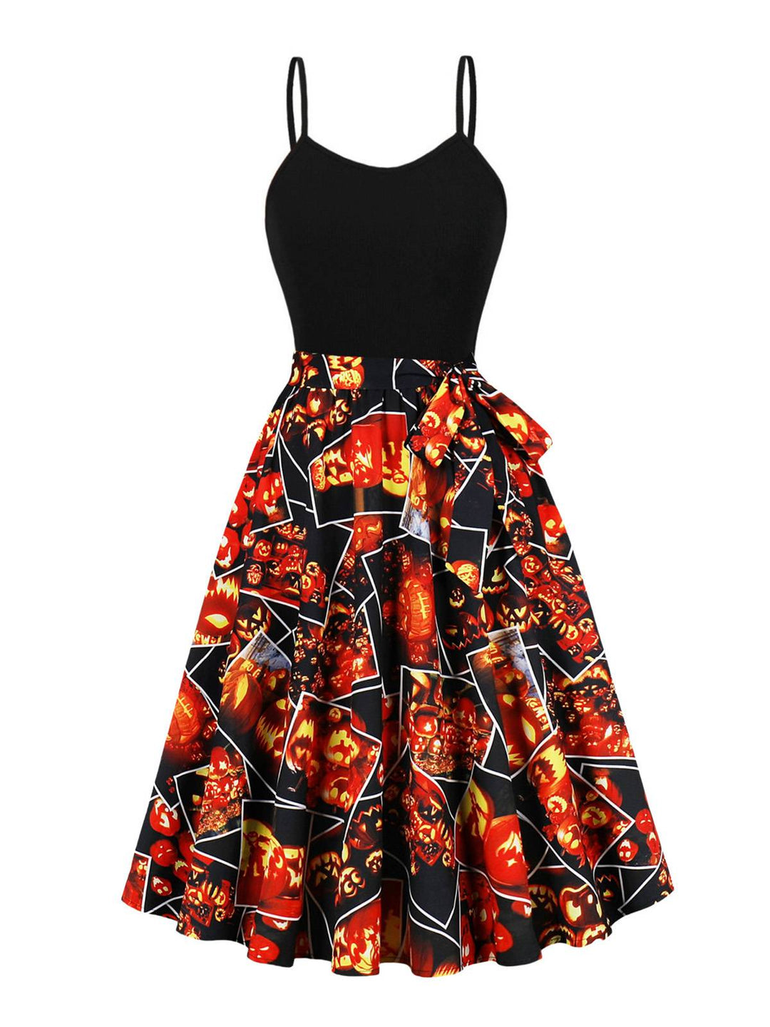 Black 1950s Pumpkin Halloween Swing Dress &amp; Bolero Jacket - vintage dress, retro fashion, rockabilly