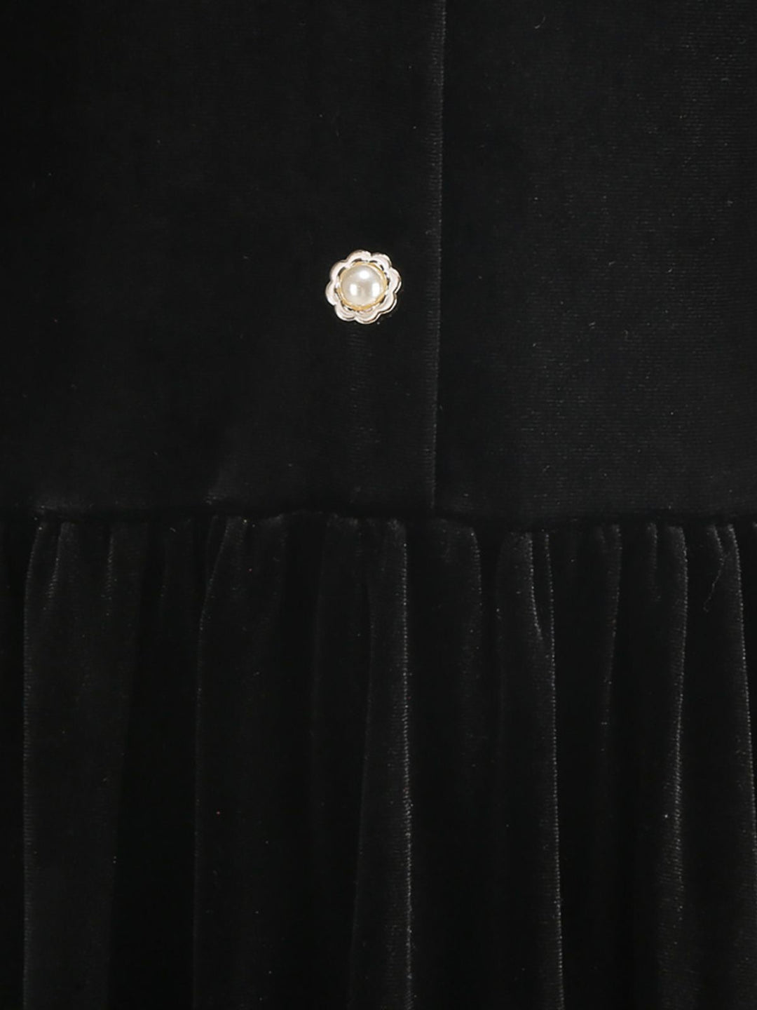 Black 1950s Velvet Knitted Collar Pearl Button Dress - vintage dress, retro fashion, rockabilly