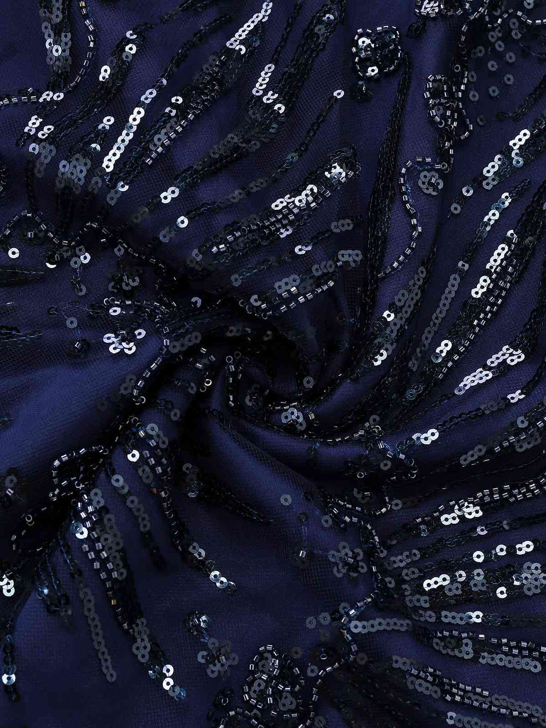 Blue 1950s Off-Shoulder Embroidered Sequin Floral Dress - vintage dress, retro fashion, rockabilly