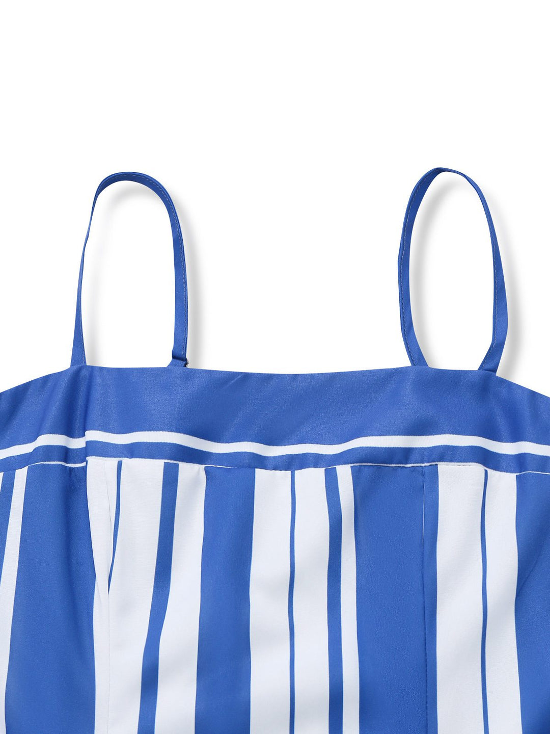 Blue &amp; White 1950s Stripe Spaghetti Strap Midi Dress - vintage dress, retro fashion, rockabilly