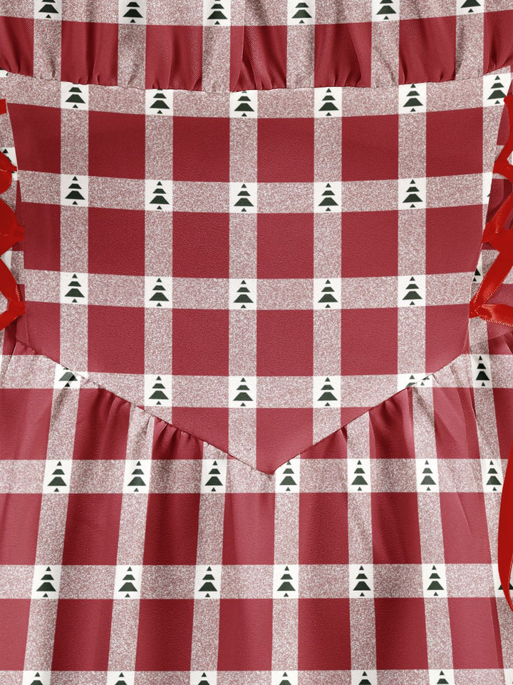 1950s Christmas Candy Cane Striped Lace-Up Holiday Dress - vintage dress, retro fashion, rockabilly