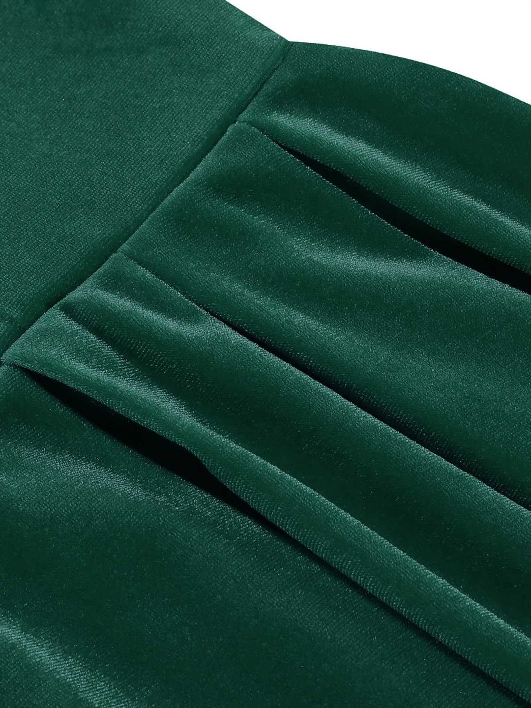 1950s Christmas Velvet Square Neck Long Sleeve Dress - vintage dress, retro fashion, rockabilly