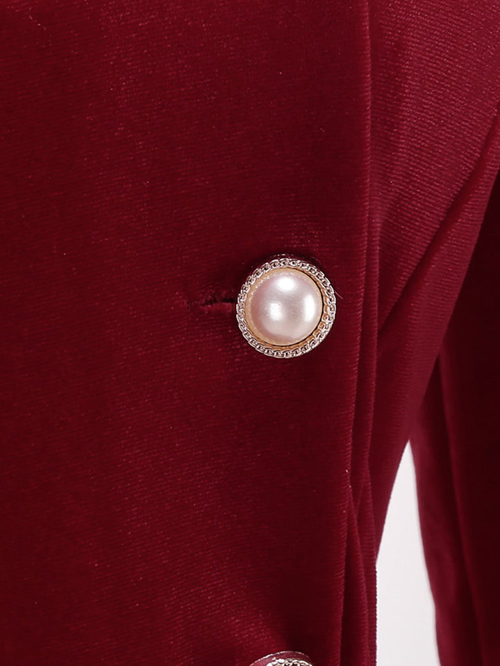 Red 1950s Christmas Velvet Santa Fur Collar Pearl Dress - vintage dress, fashion, rockabilly