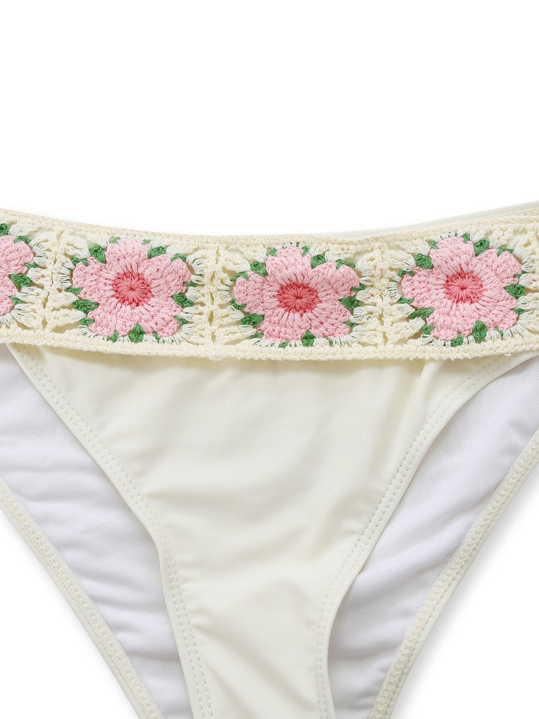 1950s Embroidered Handmade Floral High Waist Bikini Set - vintage fashion, retro style, elegant red
