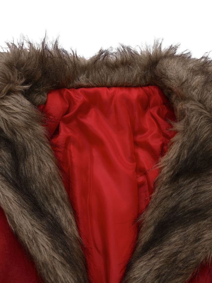 1950s Faux Fur Collar Lapel Belt Coat - vintage fashion, style