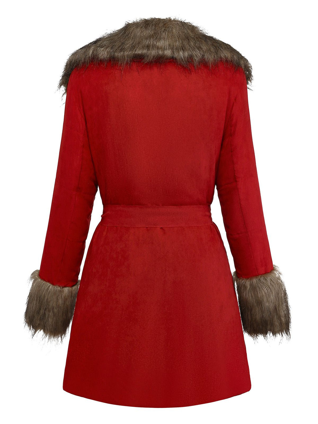 1950s Faux Fur Collar Lapel Belt Coat - vintage fashion, style