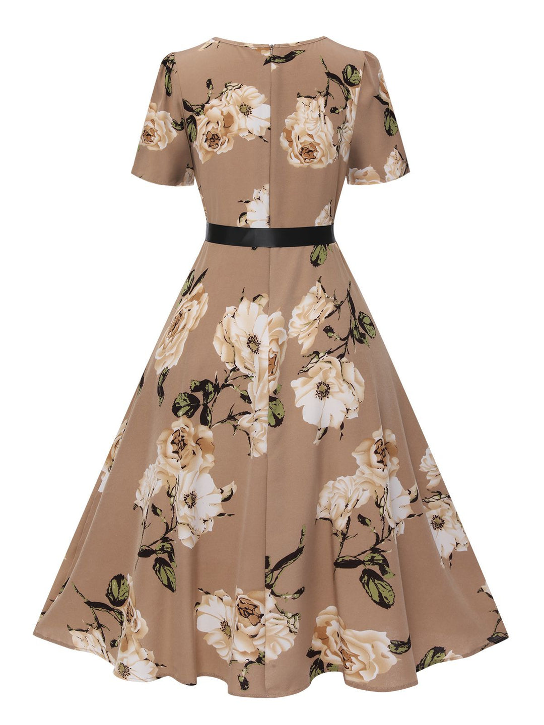 1950s Floral Bow Short Sleeve Swing Dress, vintage dress, retro fashion, rockabilly, pin-up fashion - perfect for women who love vintage and retro fashion