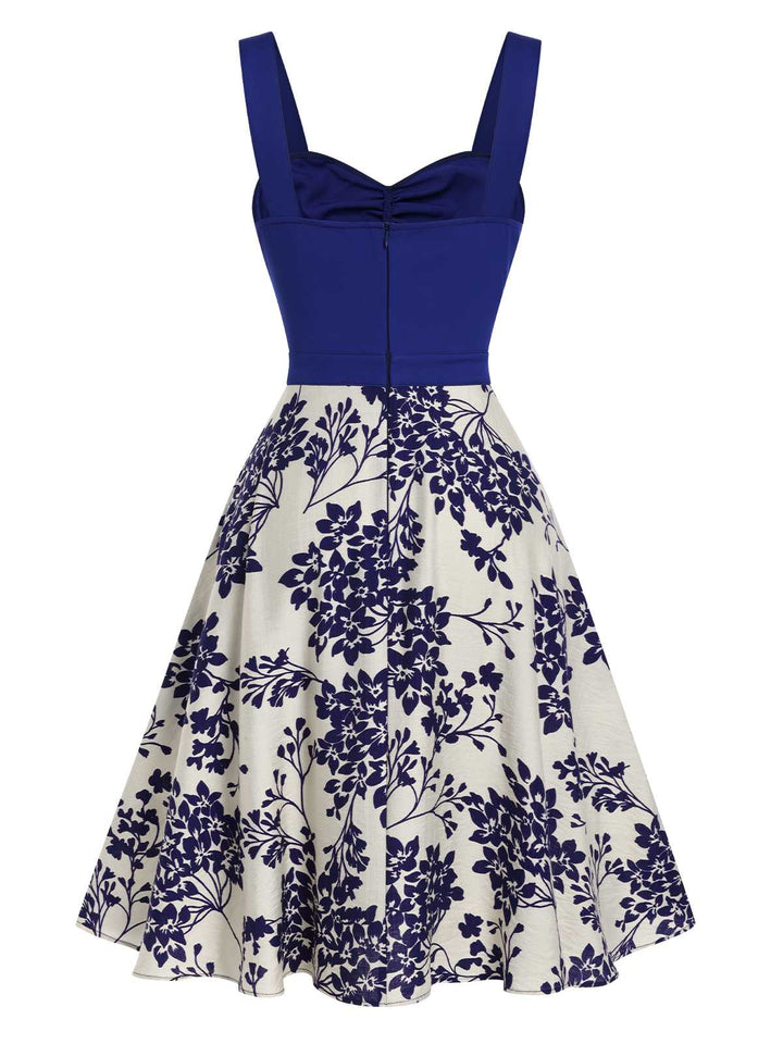 1950s Floral Button Sweetheart Neck Dress — the kind of 1950s dress that makes strangers smile
