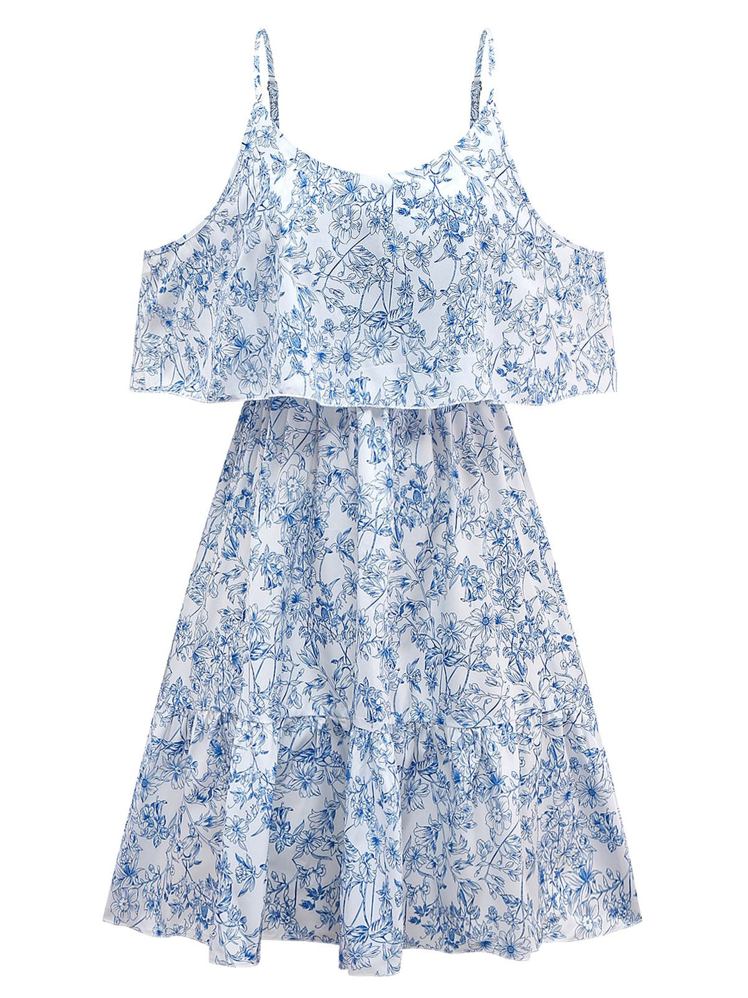 1950s Floral Cold Shoulder Ruffle Dress - vintage dress, retro fashion, rockabilly