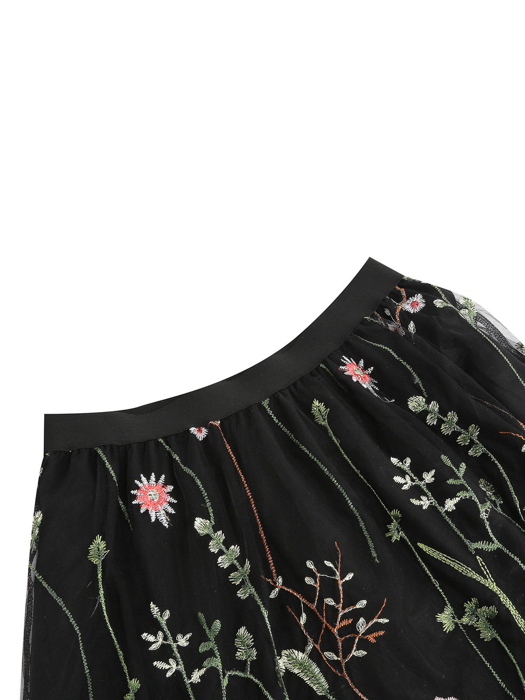 1950s Floral Embroidered Mesh Skirt — vintage elegance for the modern woman