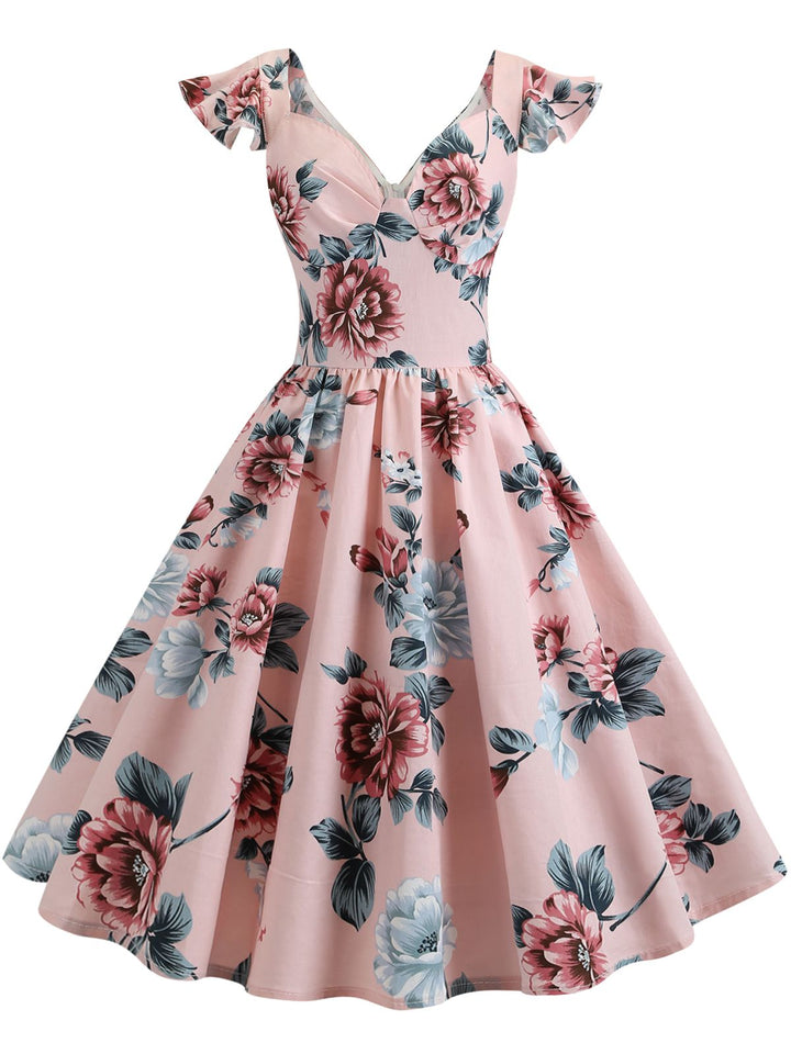 1950s Floral Flare Sleeve Swing Dress — vintage elegance for the modern woman
