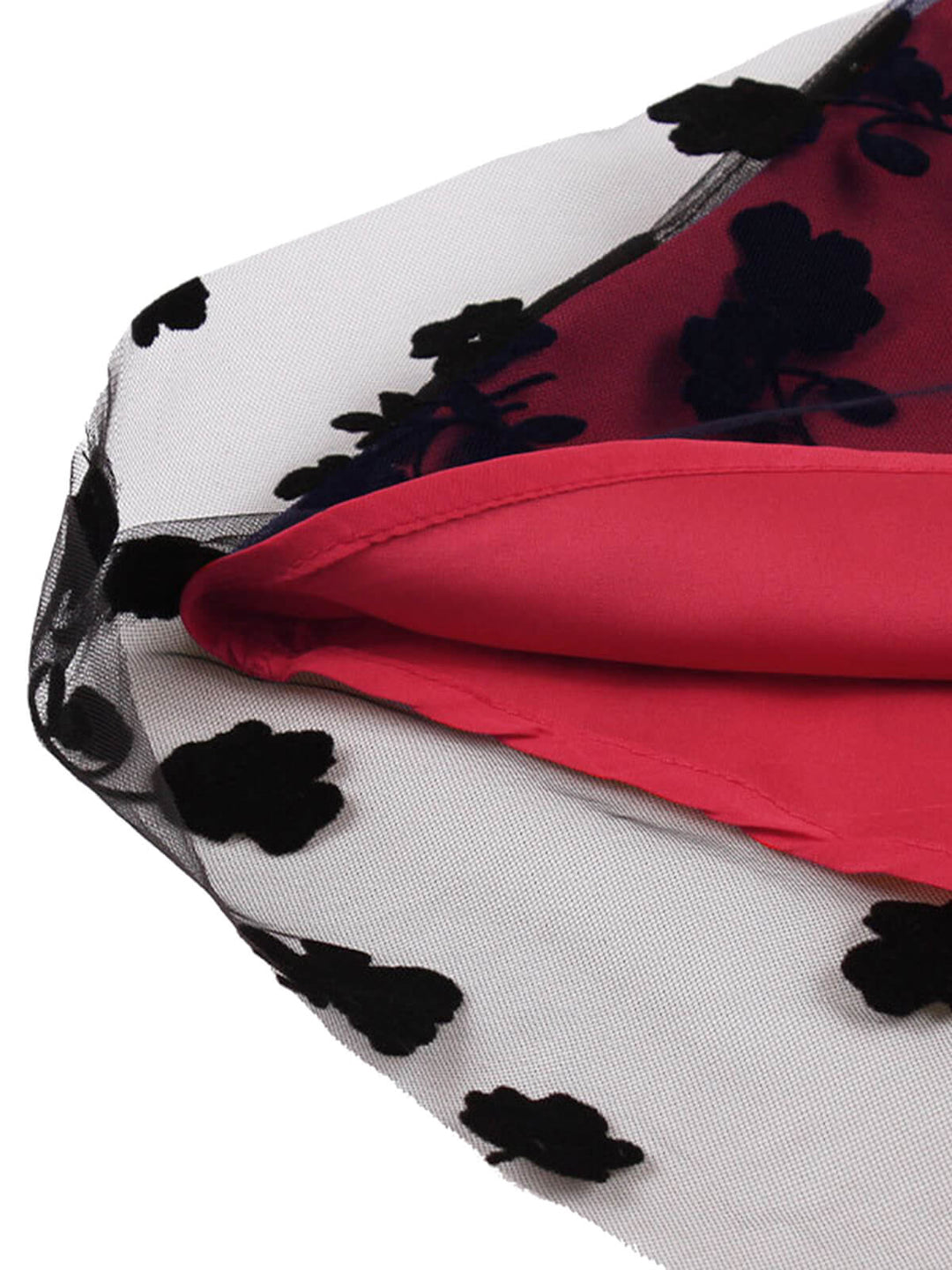 This 1950s Floral Flocked Mesh Swing Dress wraps her in 1950s elegance, one twirl at a time