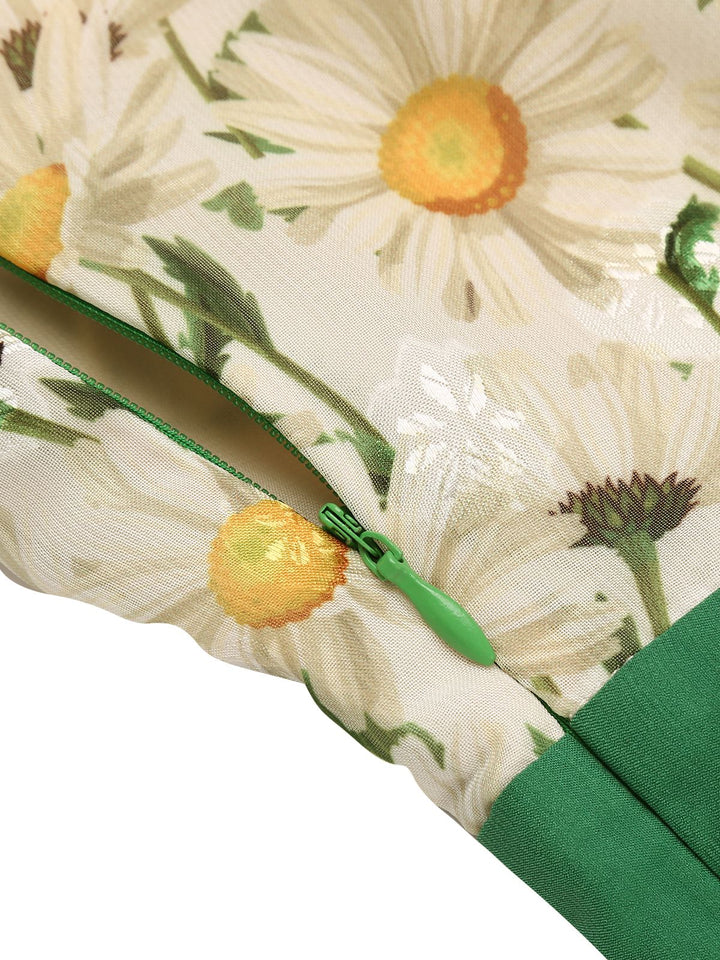 1950s Floral Halter Button Lace-up Romper — vintage elegance for the modern woman