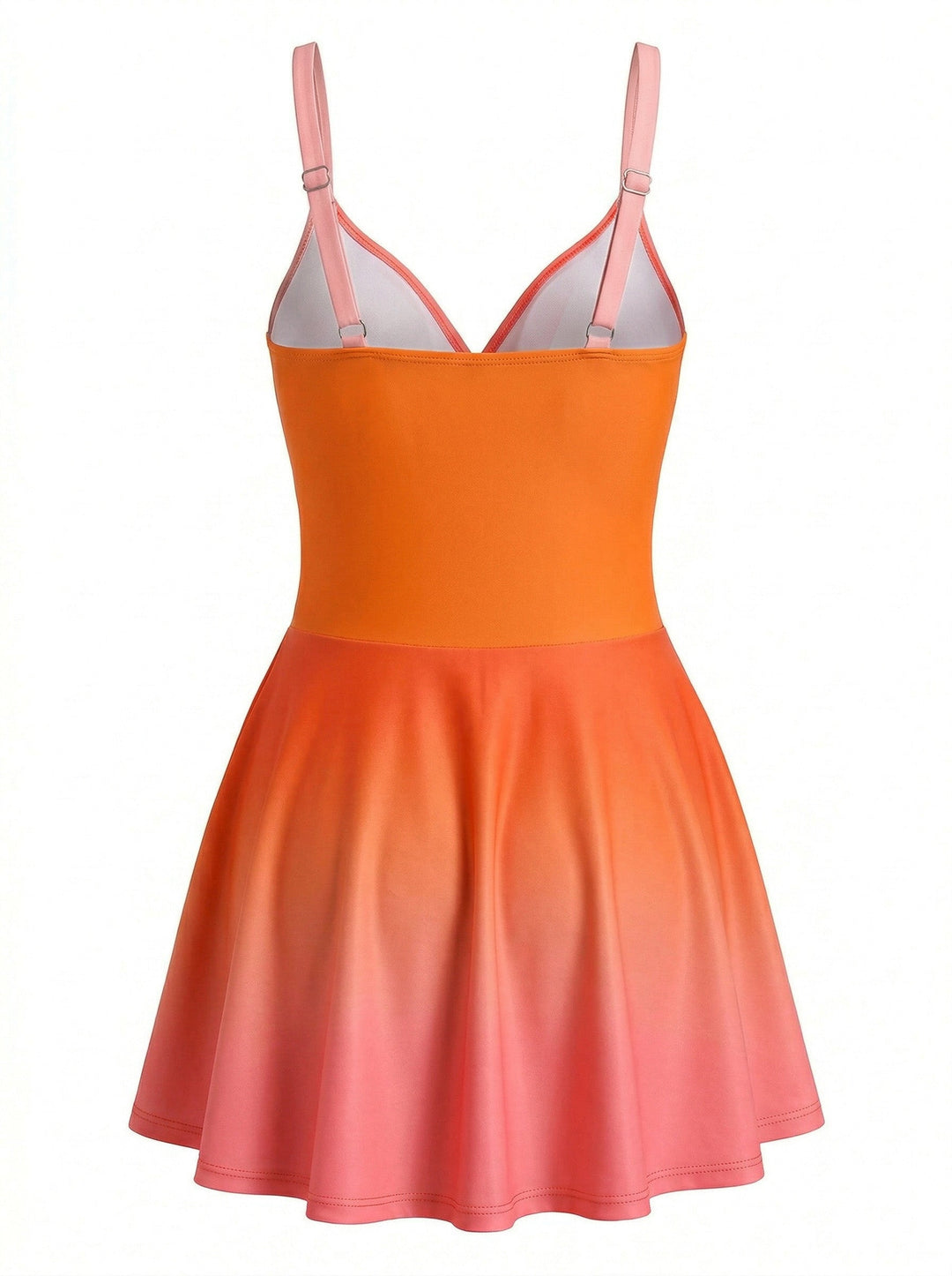 Mirrored Ombre Front Twist One-Piece Swim Dress - vintage dress, retro fashion for vintage lovers