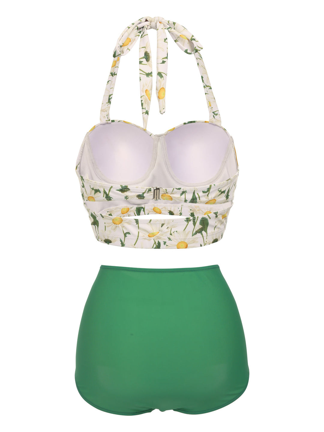 1950s Floral Halter Lace-up Bikini Set - vintage fashion, retro style