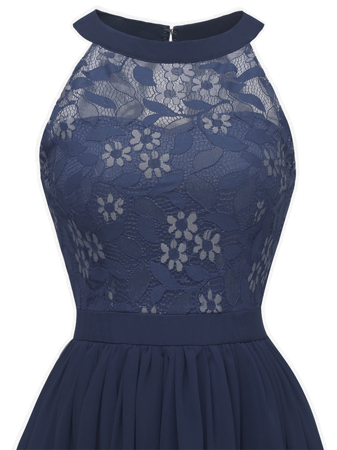 1950s Floral Lace Swing Dress, classic vintage style elegant retro fashion - Image 8