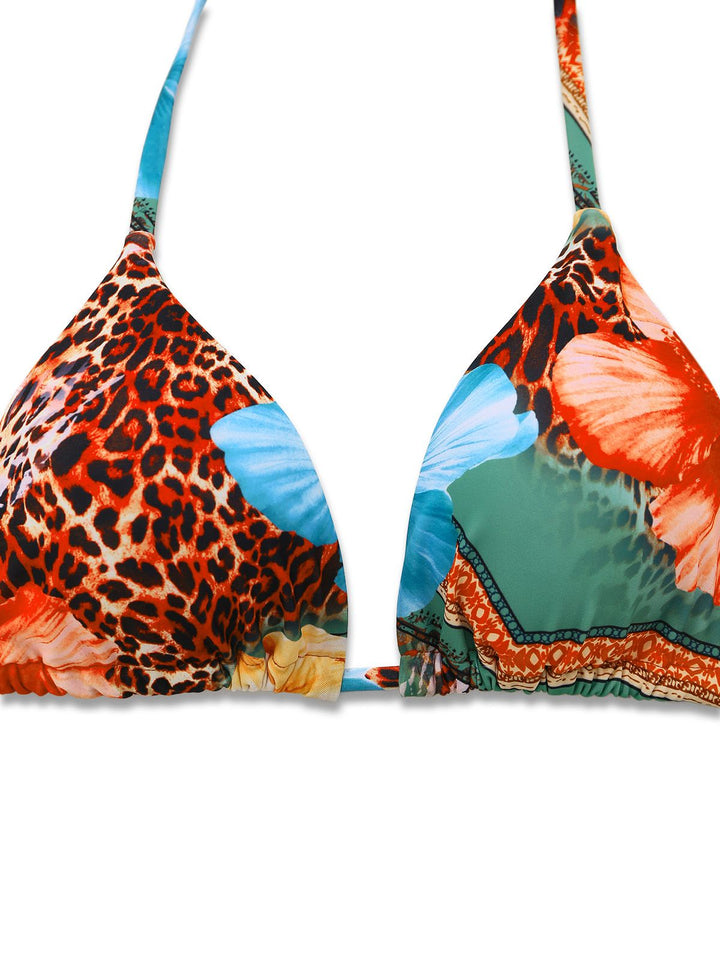 1950s Floral Leopard Halter Bikini Set &amp; Cover-Up - vintage fashion, retro style