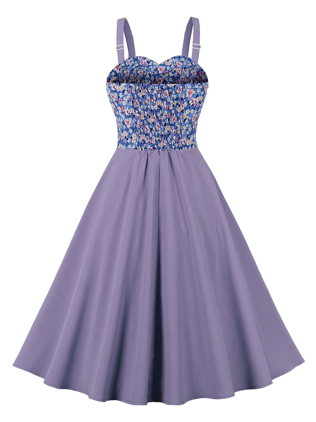 1950s Floral Patchwork Strap Swing Dress — vintage elegance for the modern woman