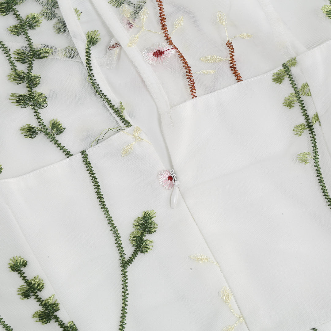 1950s Flower Gauze Sleeveless Swing Dress: timeless style reimagined