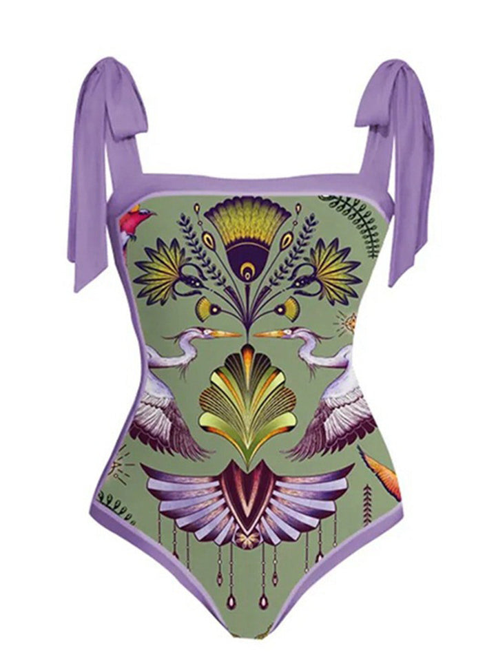 1950s Forest Animals Lace-up Swimsuit &amp; Cover-up — vintage elegance for the modern woman