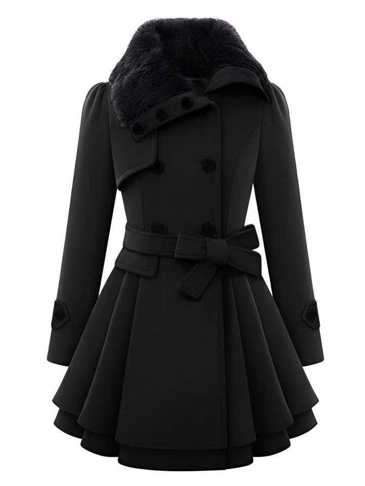 1950s Fur Collar Waisted Winter Coat — vintage elegance for the modern woman