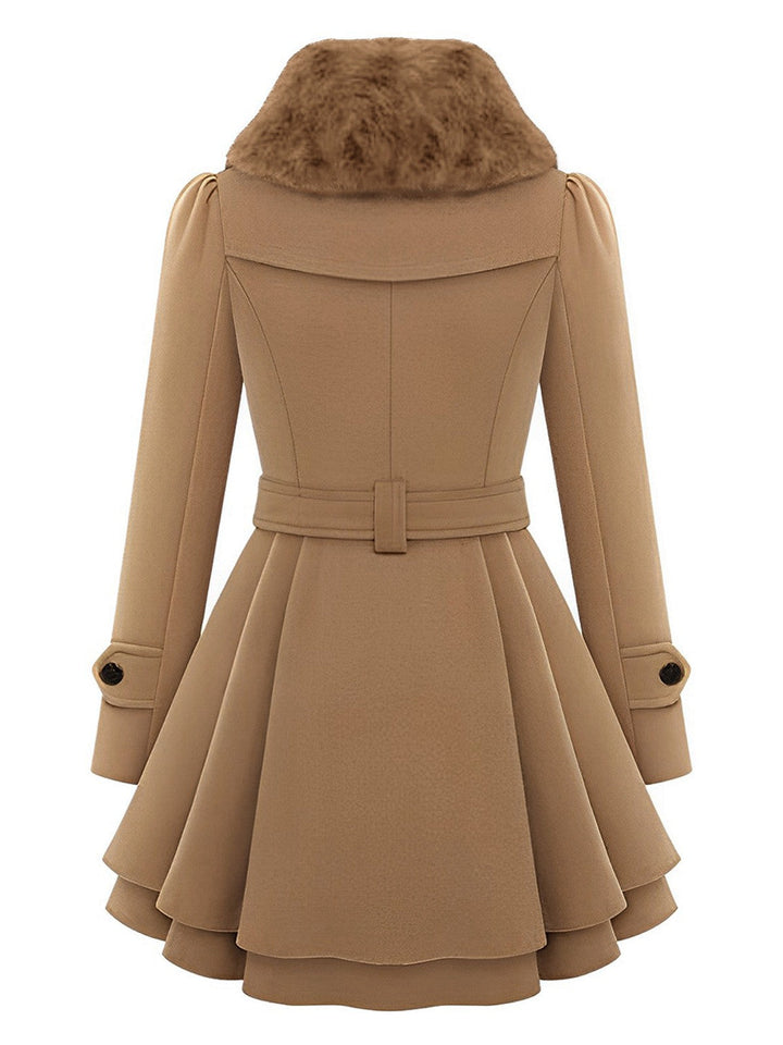 1950s Fur Collar Waisted Winter Coat, vintage coat, outerwear - perfect for women who love vintage and fashion