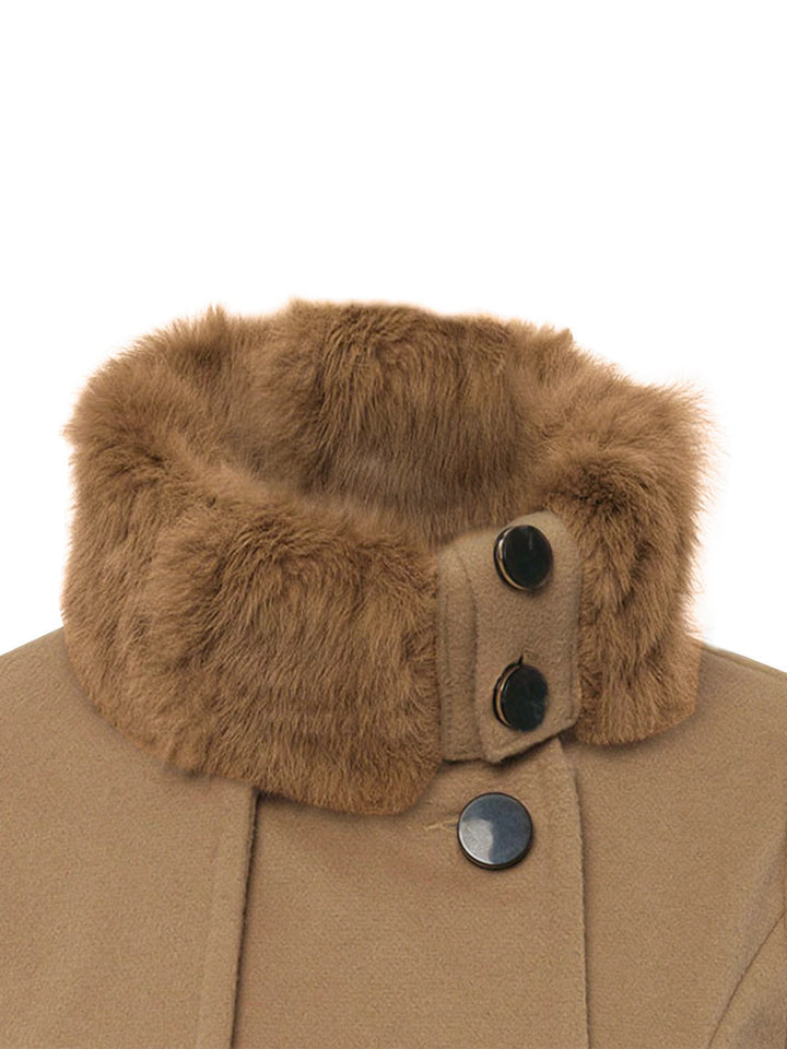 1950s Fur Collar Waisted Winter Coat, vintage coat, outerwear - perfect for women who love vintage and fashion