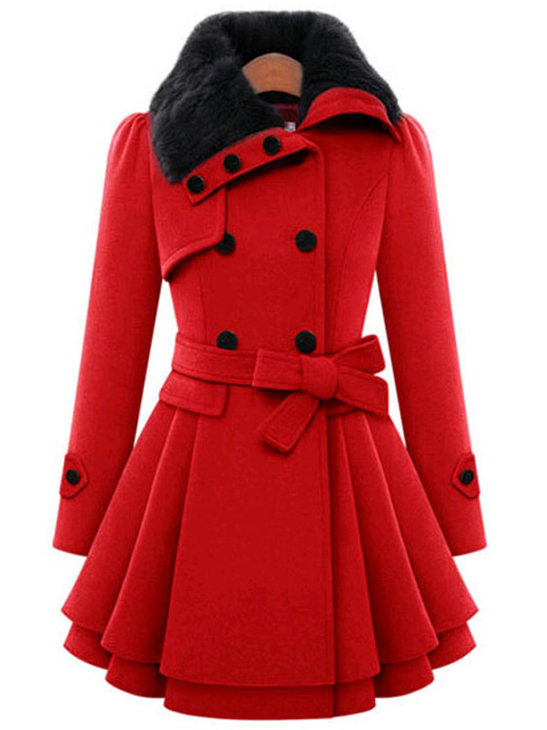 1950s Fur Collar Waisted Winter Coat, vintage coat, outerwear - perfect for women who love vintage and fashion