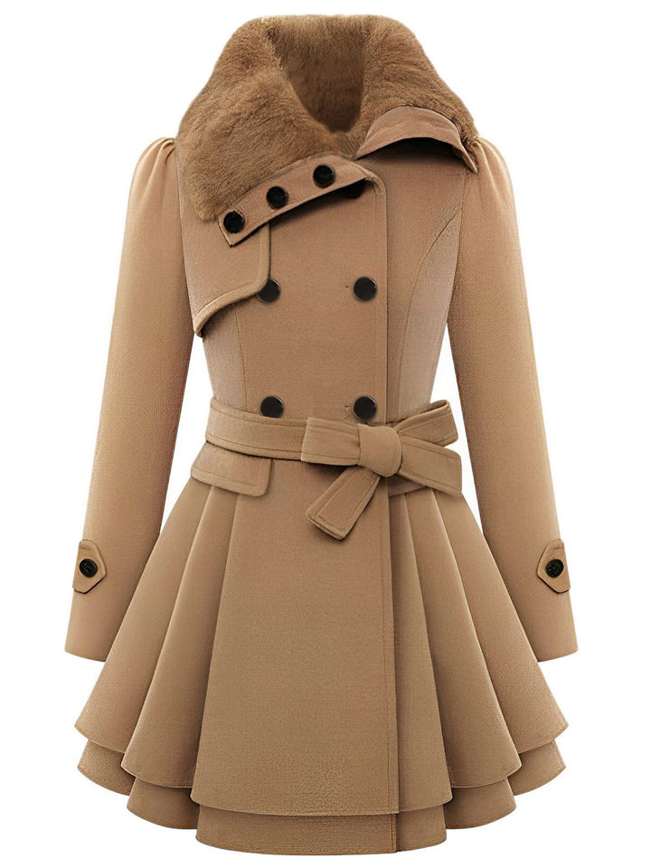 1950s Fur Collar Waisted Winter Coat, vintage coat, outerwear - perfect for women who love vintage and fashion