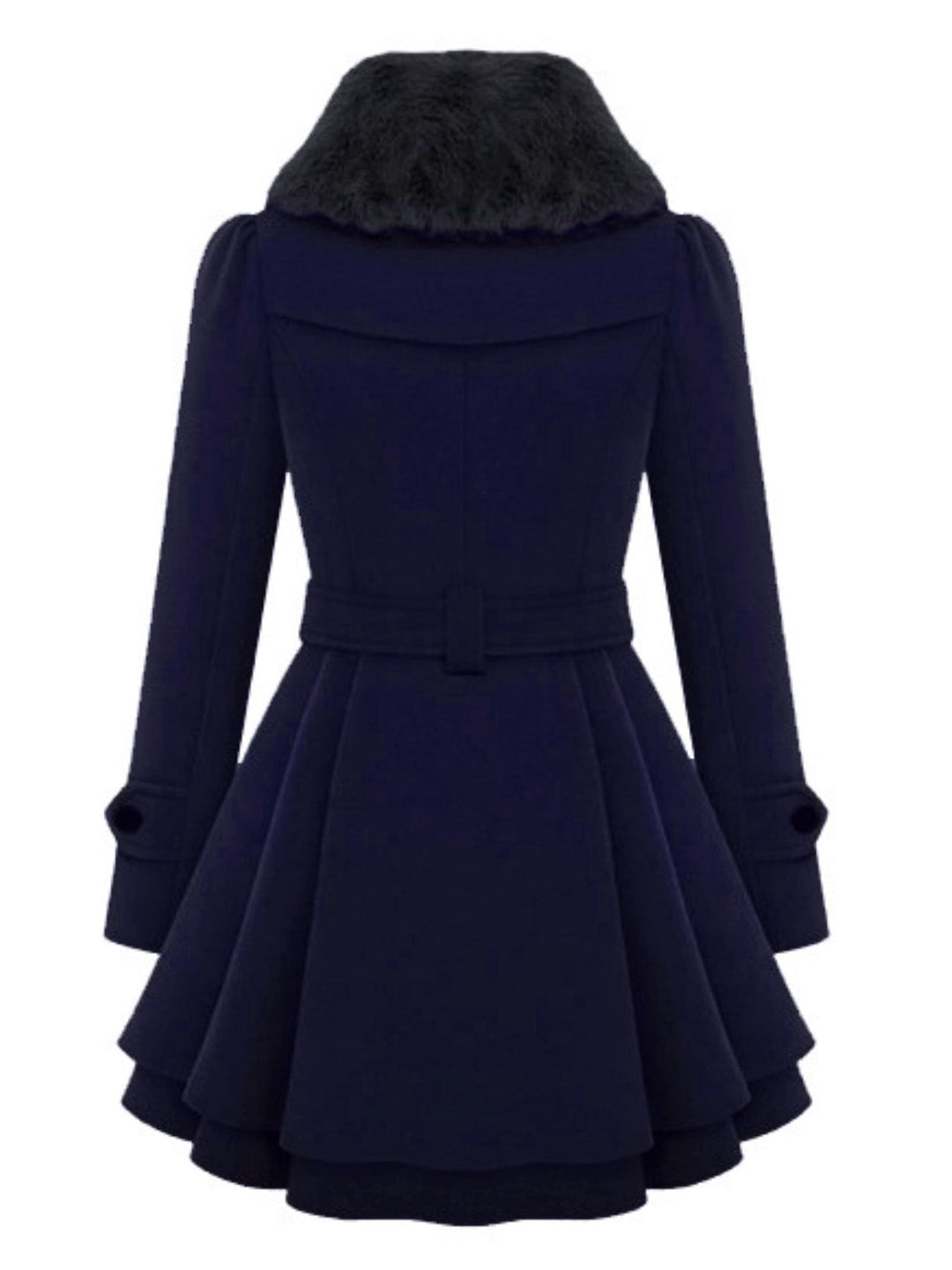 1950s Fur Collar Waisted Winter Coat - vintage fashion, style