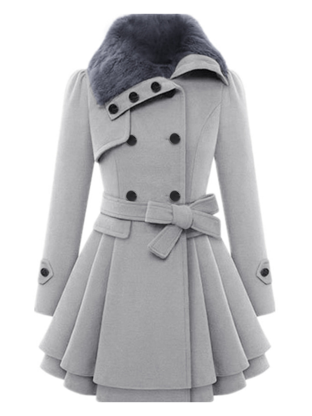 1950s Fur Collar Waisted Winter Coat - vintage fashion, style