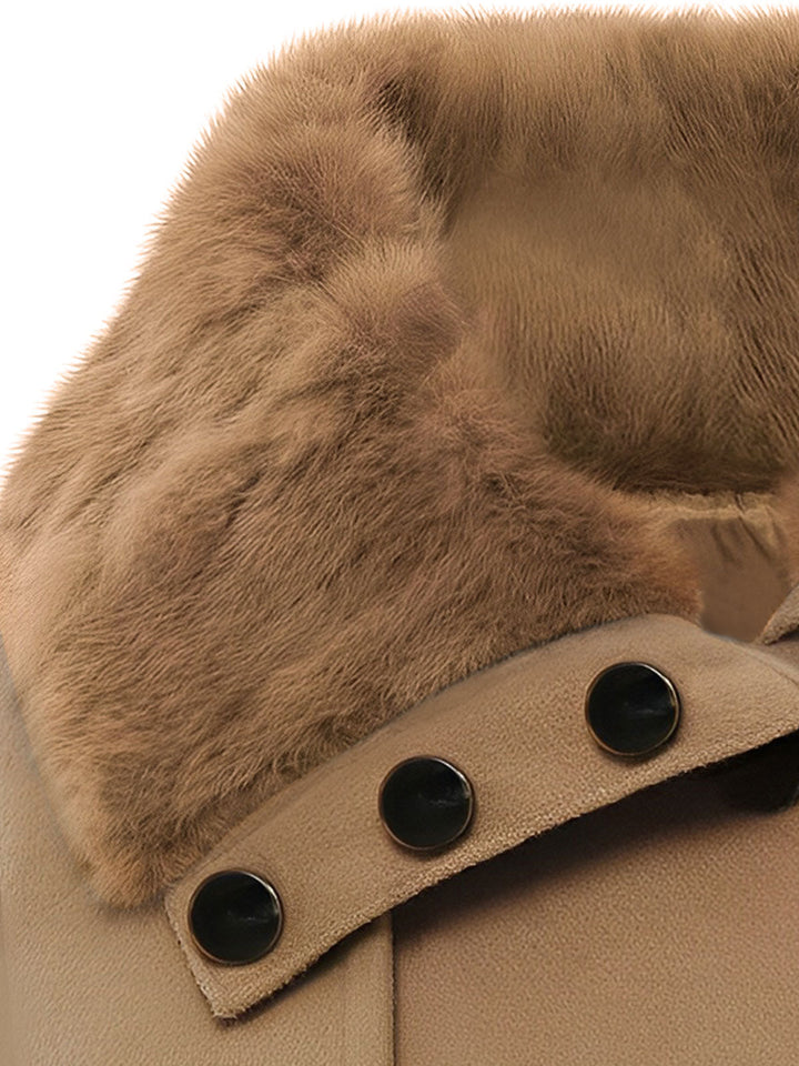 1950s Fur Collar Waisted Winter Coat - vintage fashion, style