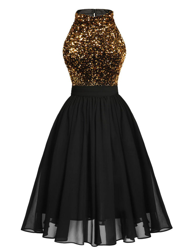 1950s Glitter Patchwork Dress — vintage elegance for the modern woman