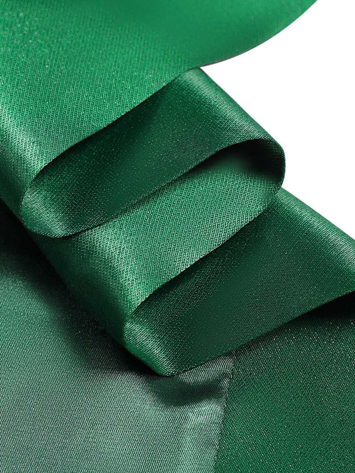 Green 1950s Wednesday Addams Inspired Satin Costume Set - vintage fashion, retro style, elegant red
